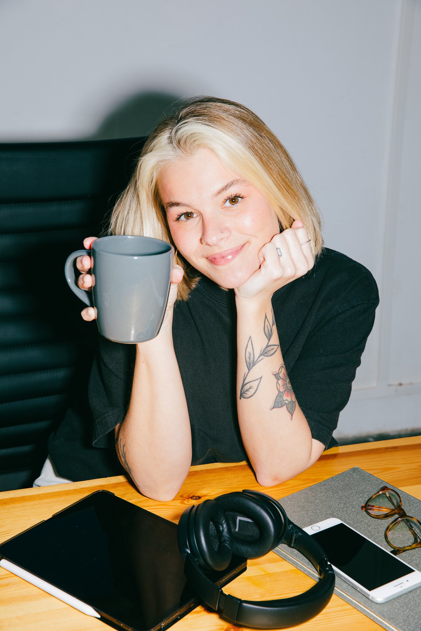 High Flash People Portraits Woman at an Office Desk